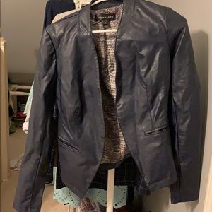 Dark navy leather jacket